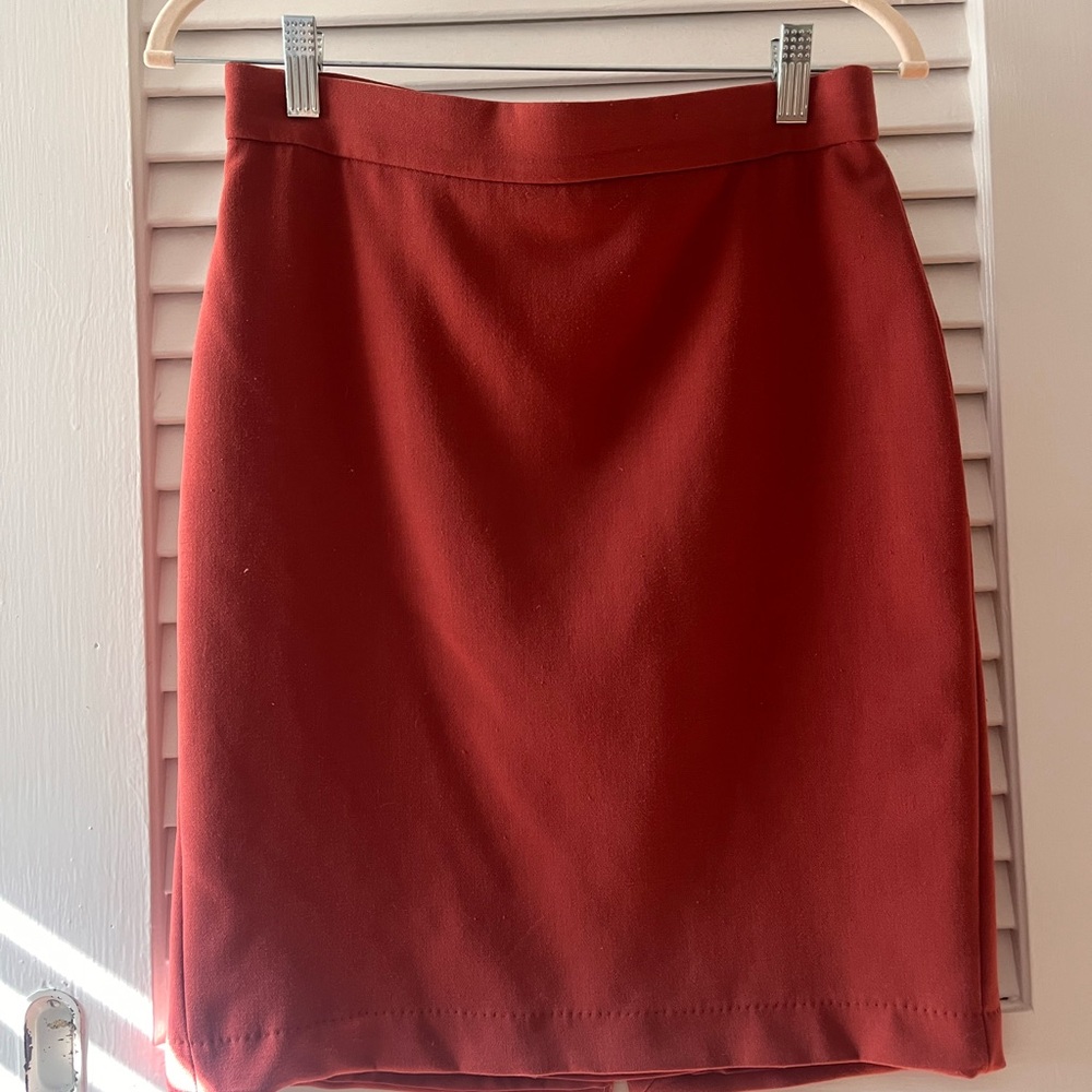 Ann Taylor Tailored Pencil Skirt in Deep Red